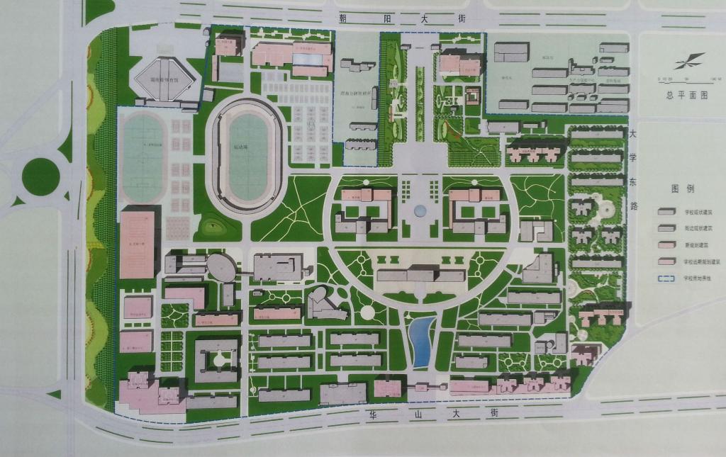 渭南师范学院朝阳校区空间整合规划总平面图